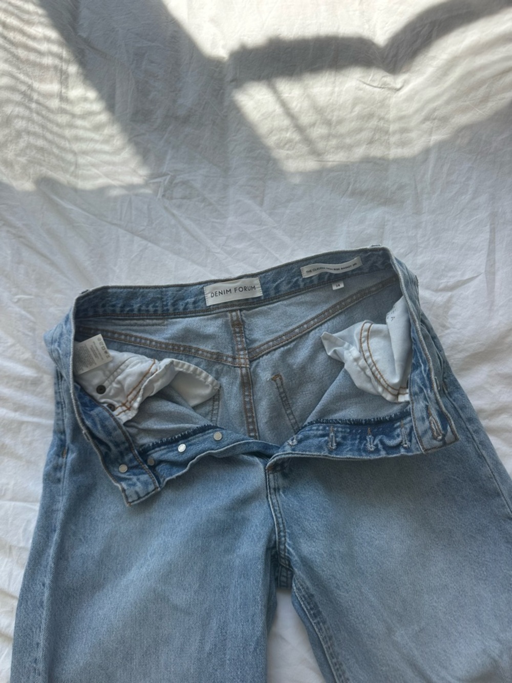 Denim Forum Light Blue Straight-Leg Jeans
